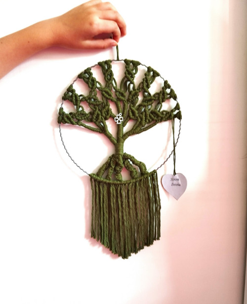 Macramé Strom života PRO ŠTĚSTÍ 20 cm