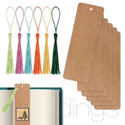 DIY Záložka 6+6 (karta + střapce) Přírodní papír