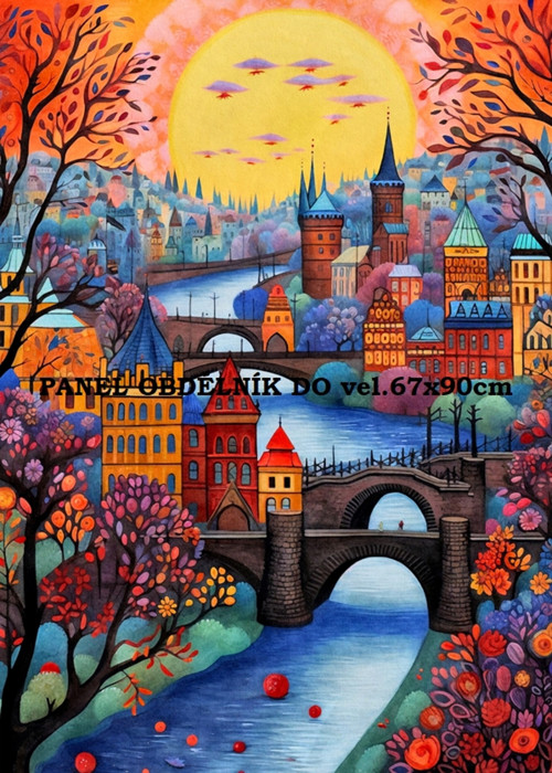 Bavlněný panel Praha 21x30 cm - skladem