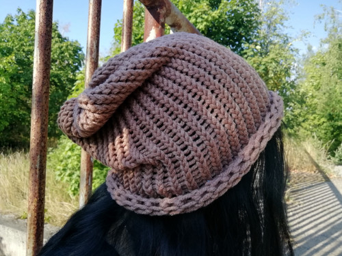 Pletená čepice 2v1 (světle hnědá)