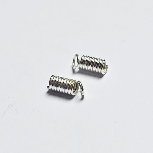Koncovka - pružina, 3x7 mm, stříbrná, 50 ks