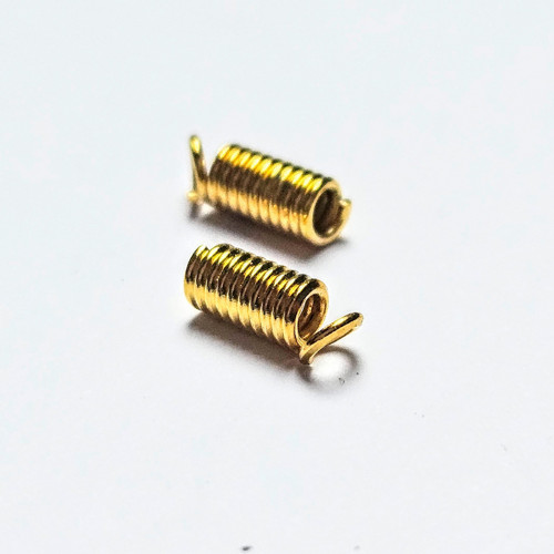 Koncovka - pružina, 3x7 mm, zlatá, 50 ks