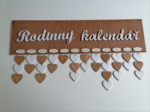 Rodinný kalendář hnědý - teak