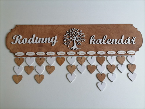 Rodinný kalendář hnědý - teak