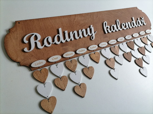 Rodinný kalendář hnědý - teak