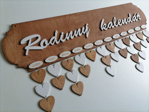 Rodinný kalendář hnědý - teak