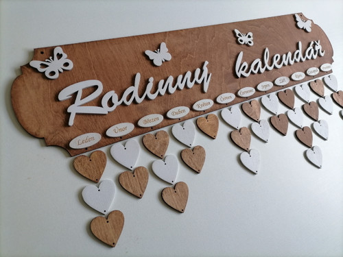 Rodinný kalendář hnědý - teak