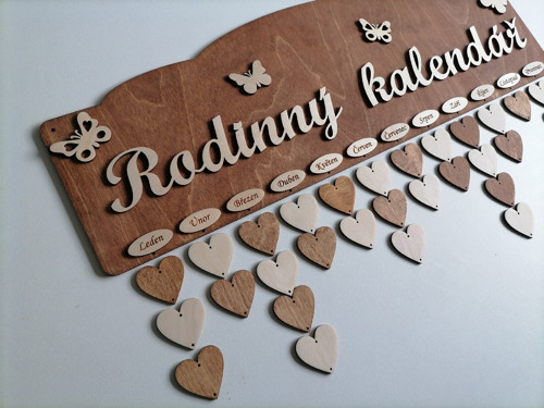 Rodinný kalendář hnědý - teak