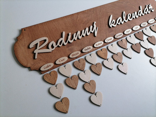 Rodinný kalendář hnědý - teak