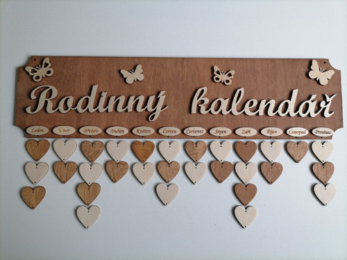 Rodinný kalendář hnědý - teak
