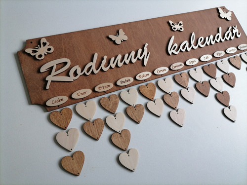 Rodinný kalendář hnědý - teak
