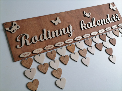 Rodinný kalendář hnědý - teak