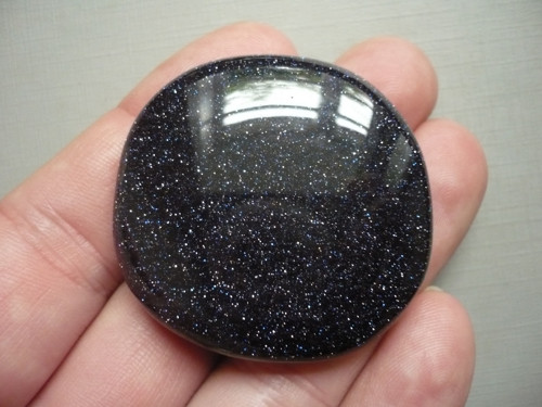 Placka - avanturín modrý 43 mm, č.550f