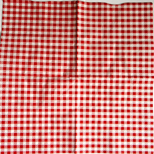 Červeno-bílá kostka-na chalupu-ubrousek 25cmx25cm