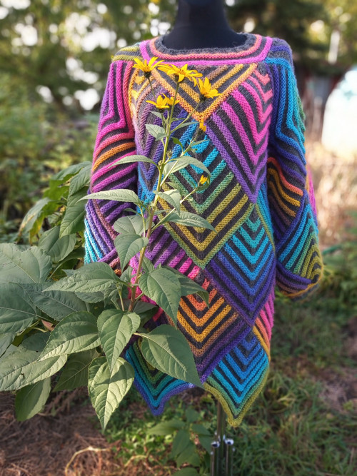 Pletený svetr multicolor. — foto 1