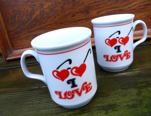 I Love...porcelánový hrnek, Royal Dux, ČSSR