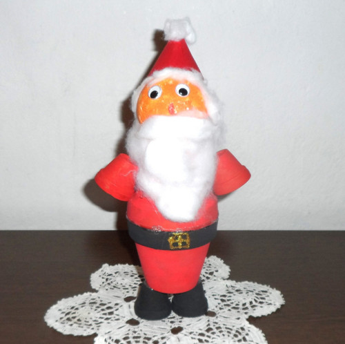 Vánoční dekorace SANTA CLAUS z květináčů / DDR