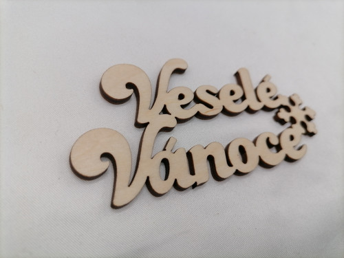 Dřevěný nápis Veselé Vánoce