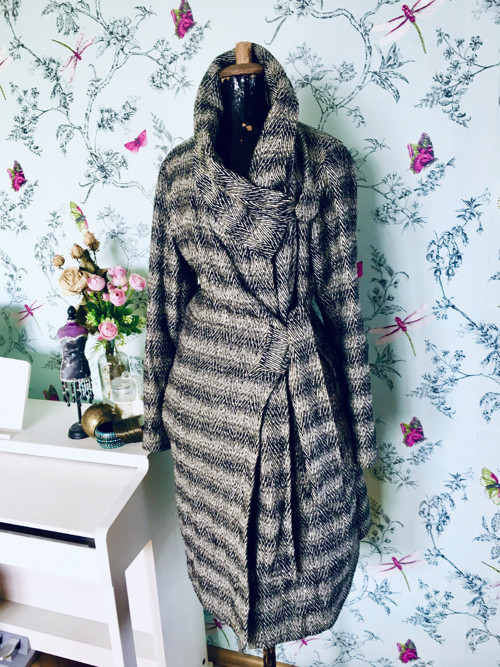 Kabát wrap v tvídu — foto 1