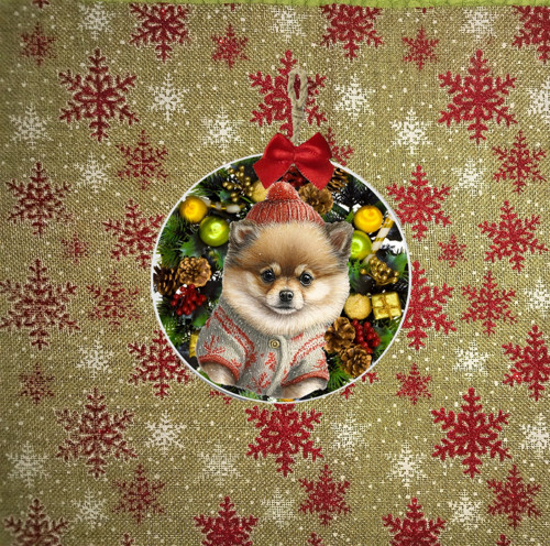 Pomeranian Vánoční Dekorace 10 cm