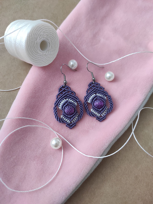 Macramé náušnice *Berenika* — foto 1