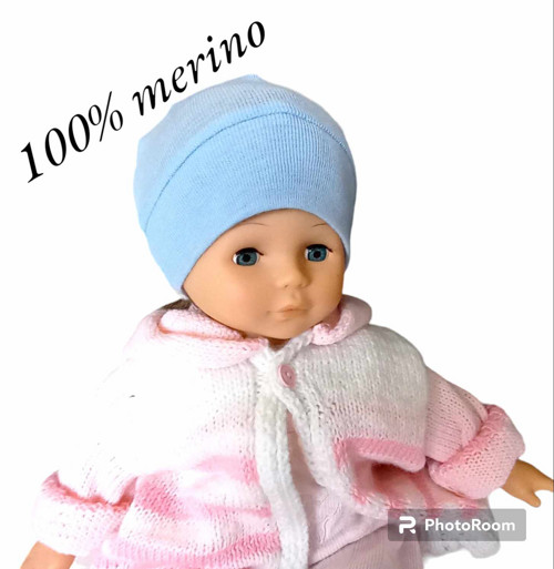 Čepička z merina 0 - 3 měs