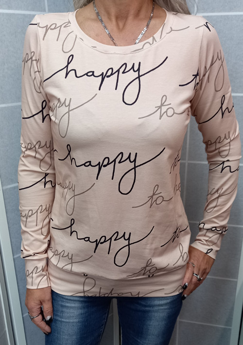 Tričko To be happy dl. rukáv