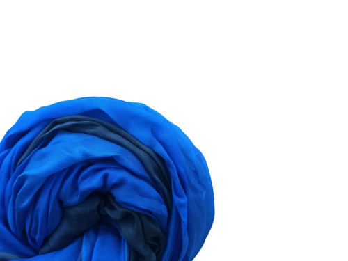 "blue&antracit" hedvábná šála, pléd 180x90
