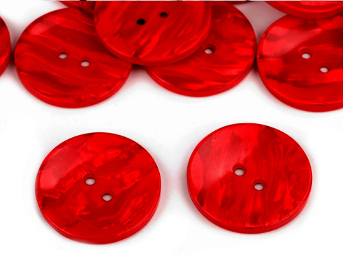 Knoflík perleťový 38 mm (1ks) - červená