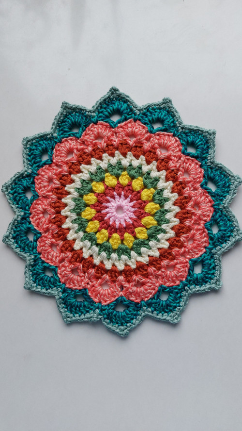 Háčkovaná podložka - mandala