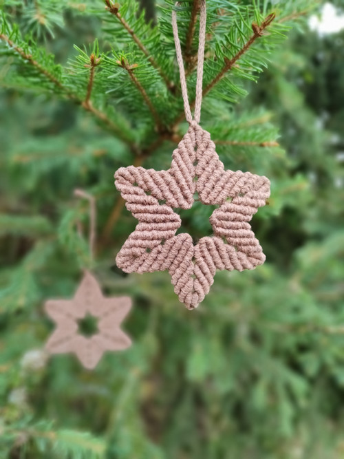 Vánoční ozdoby Hvězdy (macramé, 5ks) — foto 1