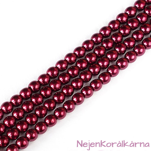 Voskové perle tmavá vínová 6mm