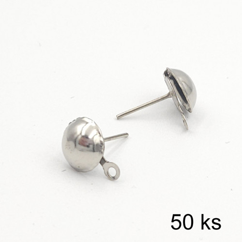 Platinové puzety - pecky 8 mm s očkem, 50 ks