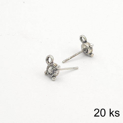 Puzety zdobené 8x10 mm s očkem, 20 ks
