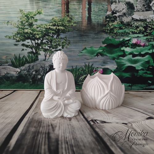 BUDDHA a lotosový květ velký