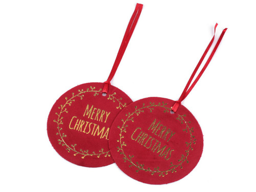 Vánoční visačka Merry Christmas (1ks) - červená
