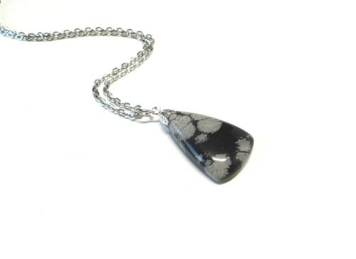 Obsidián, řetízek chirurgická ocel