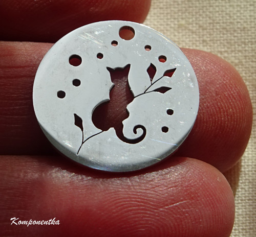 Přívěšek kočička nerez ocel 11,1mm 1kus