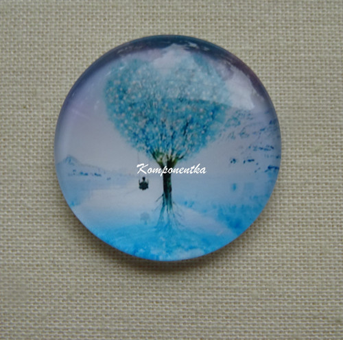 Skleněný kabošon strom života 25mm