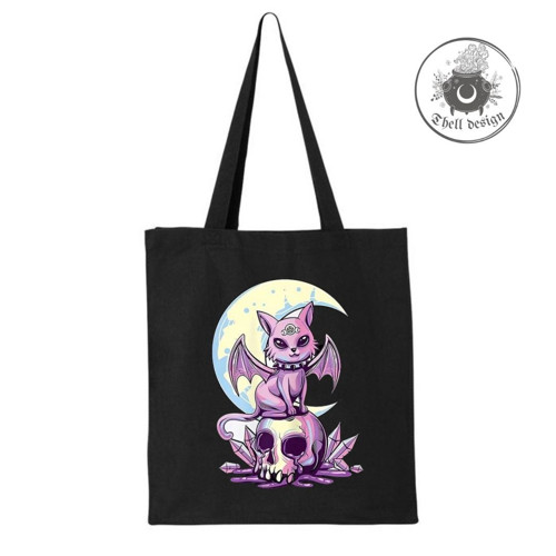 Tote taška Pastel Goth kočka 03