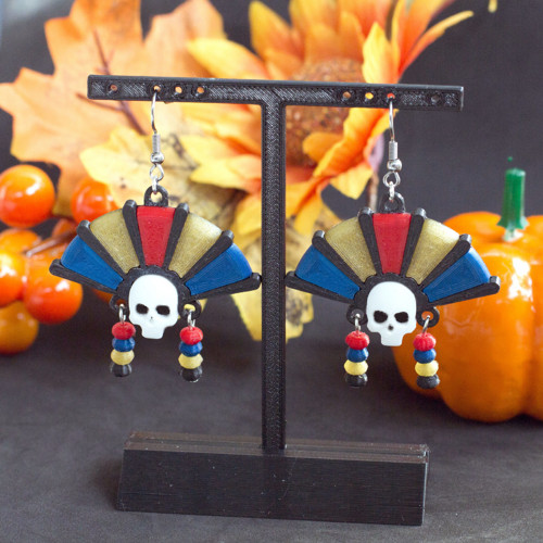 Barevné náušnice svátku Día de Muertos