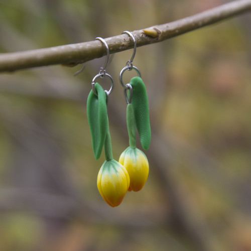 Náušnice - žluté tulipány — foto 1