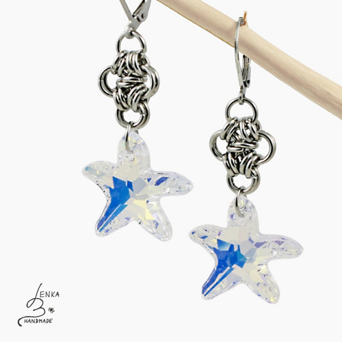 Náušnice Swarovski hvězdice s filigrány