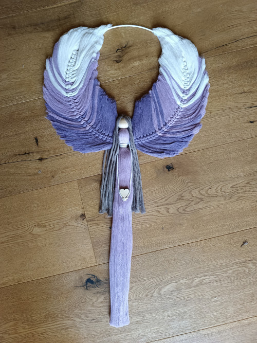 Macramé anděl na kruhu
