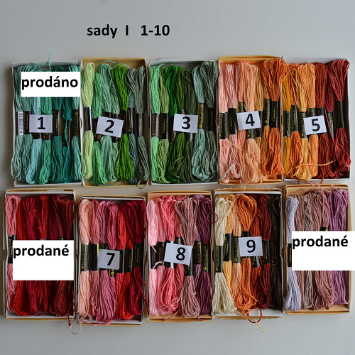 Sady I - 7 kusů mulinek, šestinitka