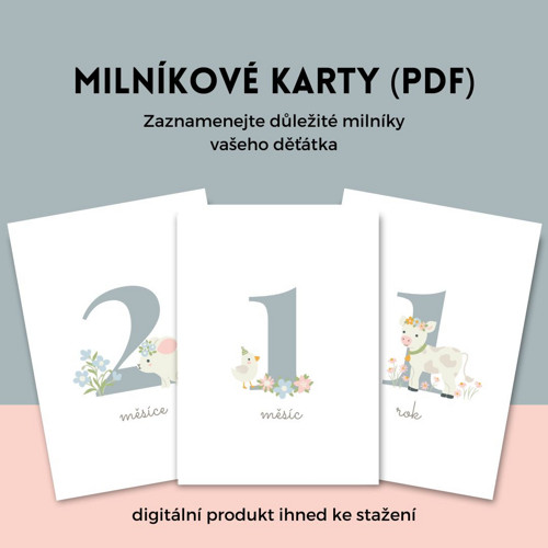 Milníkové kartičky kreslené k tisku (PDF)