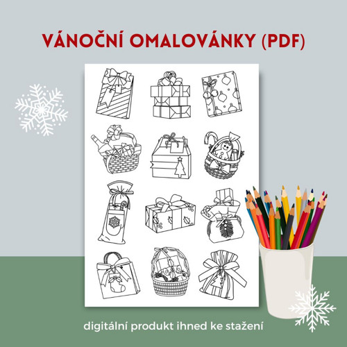 Vánoční omalovánky k tisku (PDF)
