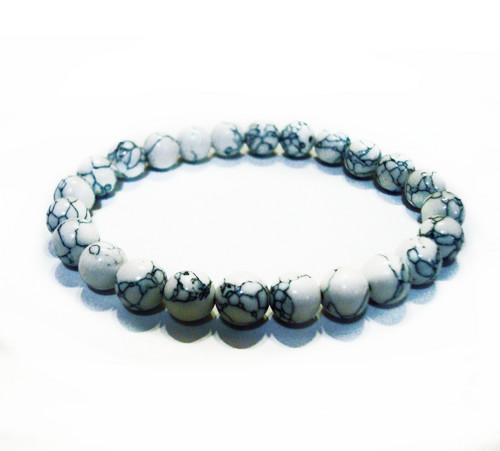 Náramek - White HOWLITE (MAGNEZIT)