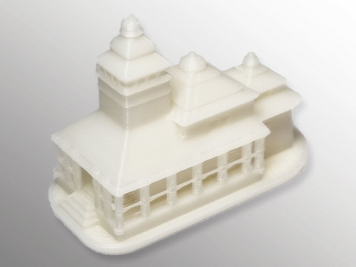 Model kostela v Kunčicích p.O. vytvořený 3D tiskem