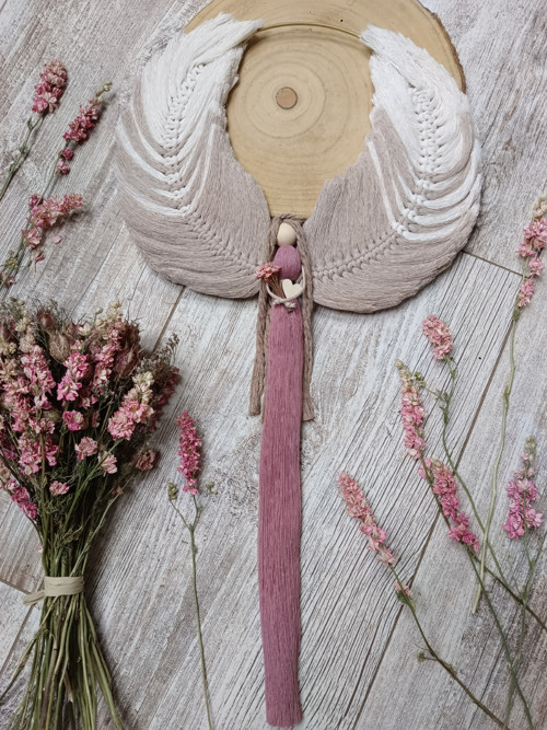 Macramé anděl na kruhu — foto 1